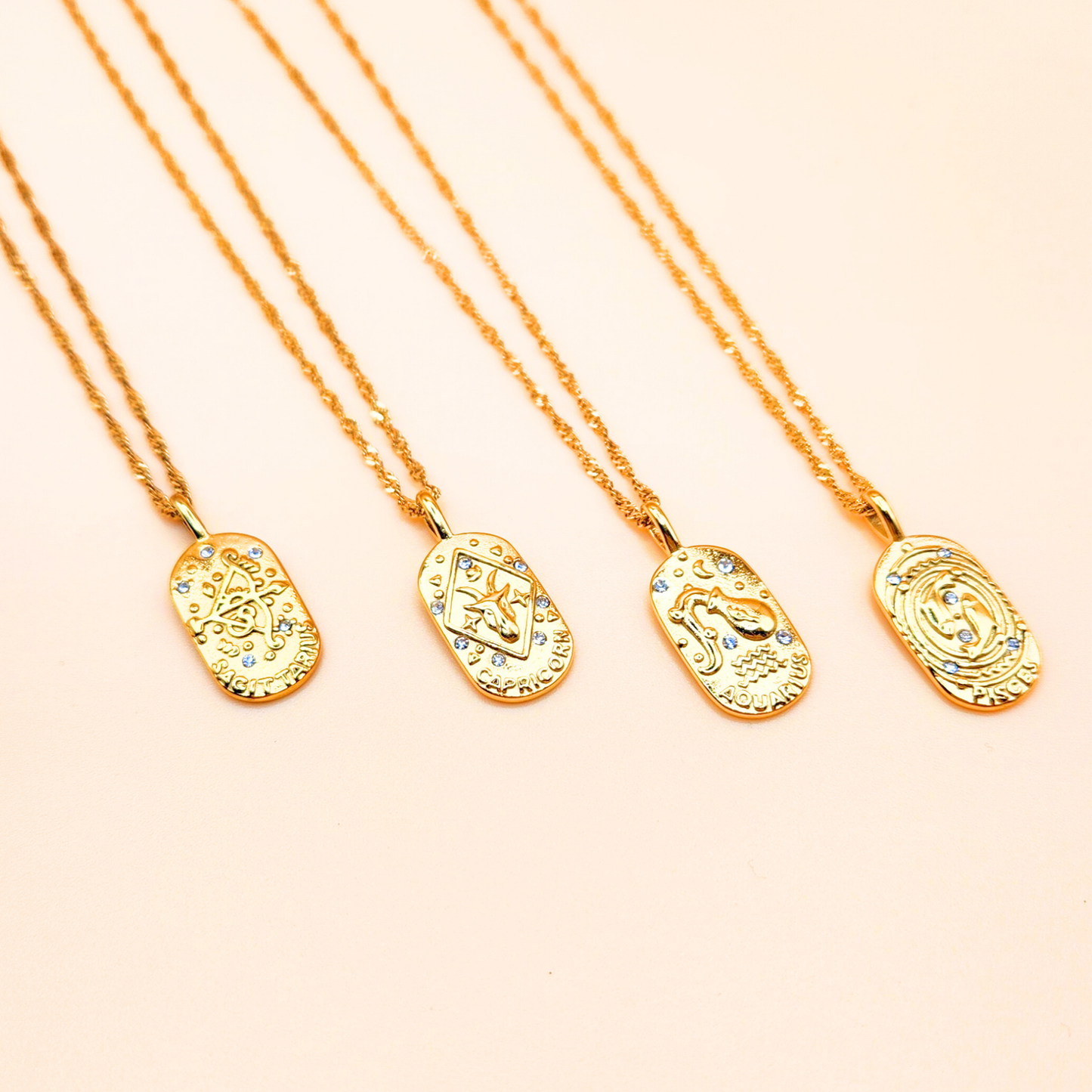 Golden Celestial Zodiac Necklace