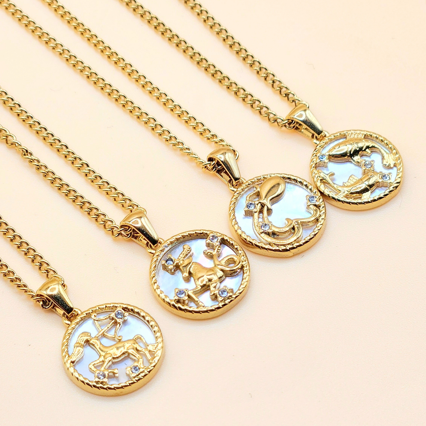 Celestial Shell Zodiac Necklace