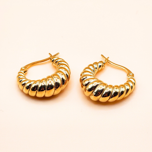 Golden Elegance Croissant Hoop Earrings